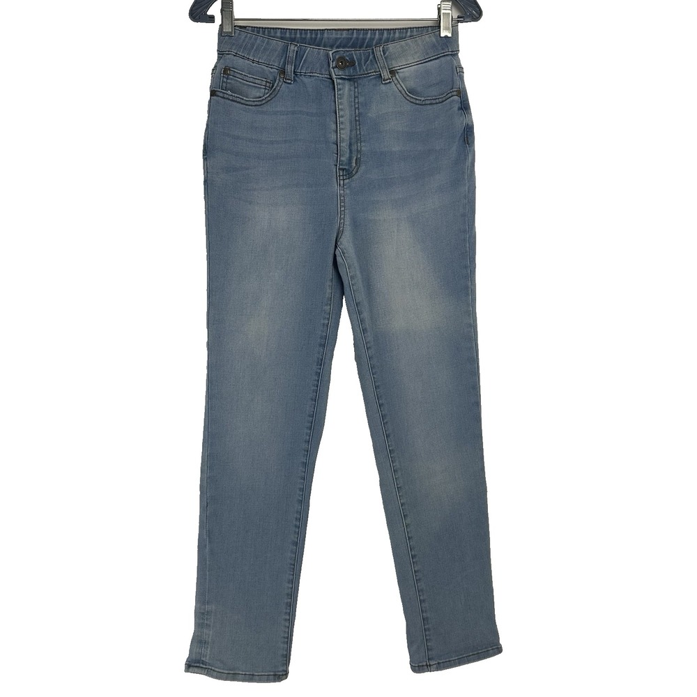 Matilda Jane Straight Leg Denim Jeans Size 4 Light Wash‎ Stretch Floral Detail